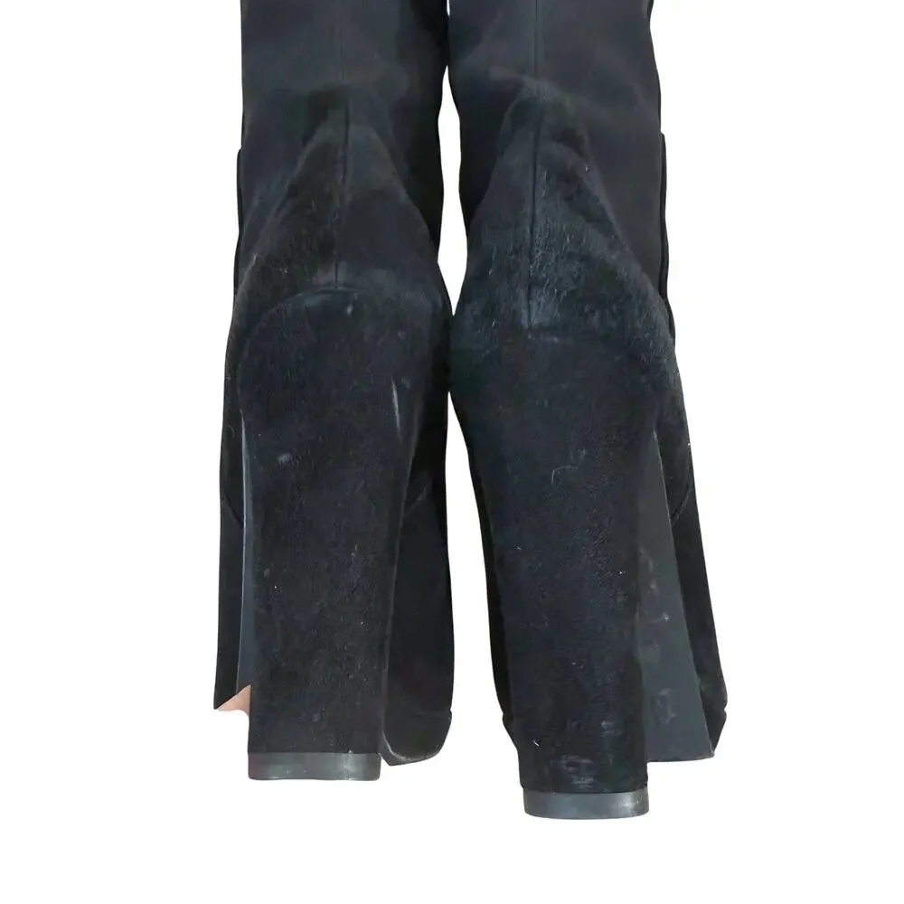 Stuart Weitzman Black Suede High Heel Over the Knee Boots Women's US Size 9 VGUC